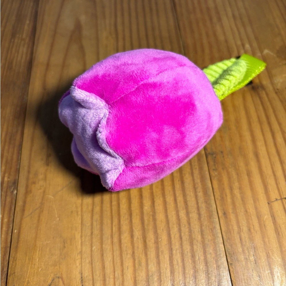 Bark Dog Toy Set Plush Pink Flower & Crinkle Fry Box Squeaker Crinkle Excellent - Picture 5 of 7